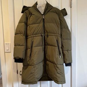 DKNY Olive Jacket with Black Accents Size Large